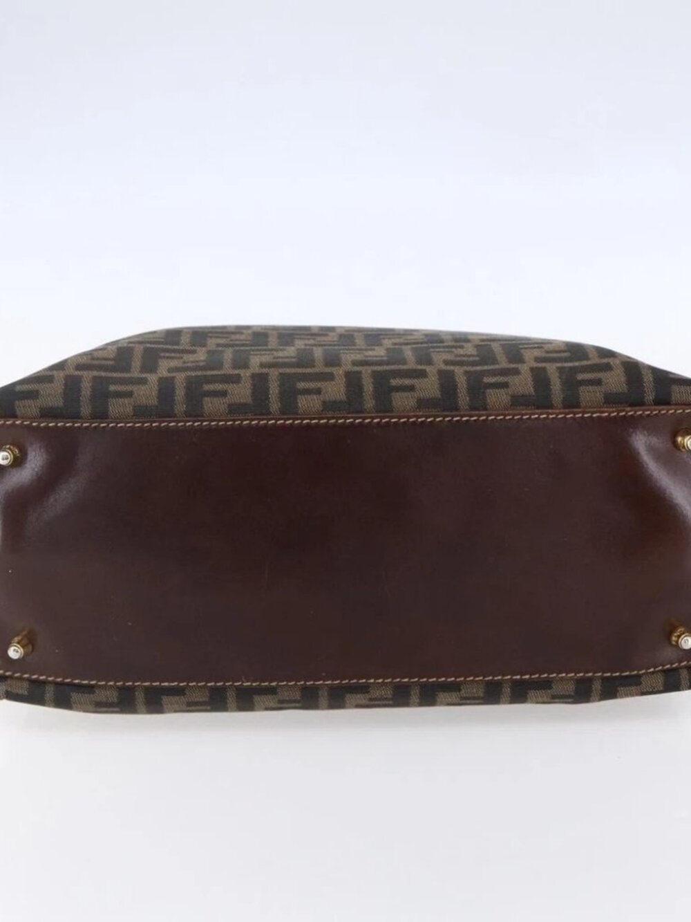 FENDI Zucca Canvas Mamma Baguette Hand Bag Black Brown Silver - Picture 6 of 16